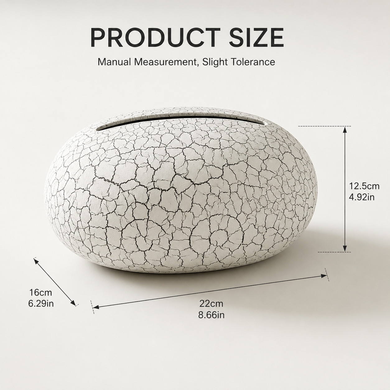 Elegant Pebble Shaped Tissue Dispenser, Aesthetic Stone Texture Tissue Holder, Decorative Oval Tissue Box