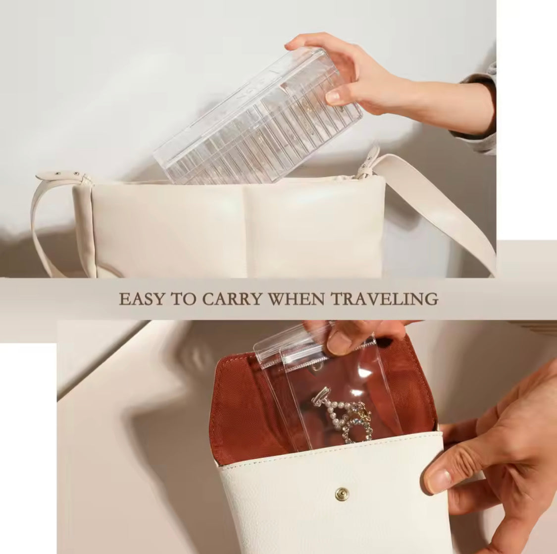 Jewelry Organizer With 20 Mini Pouches, Transparent Waterproof Earring Jewelry Storage Box, Acrylic Jewelry Box With 20 Anti Tarnish Jewelry Pouch