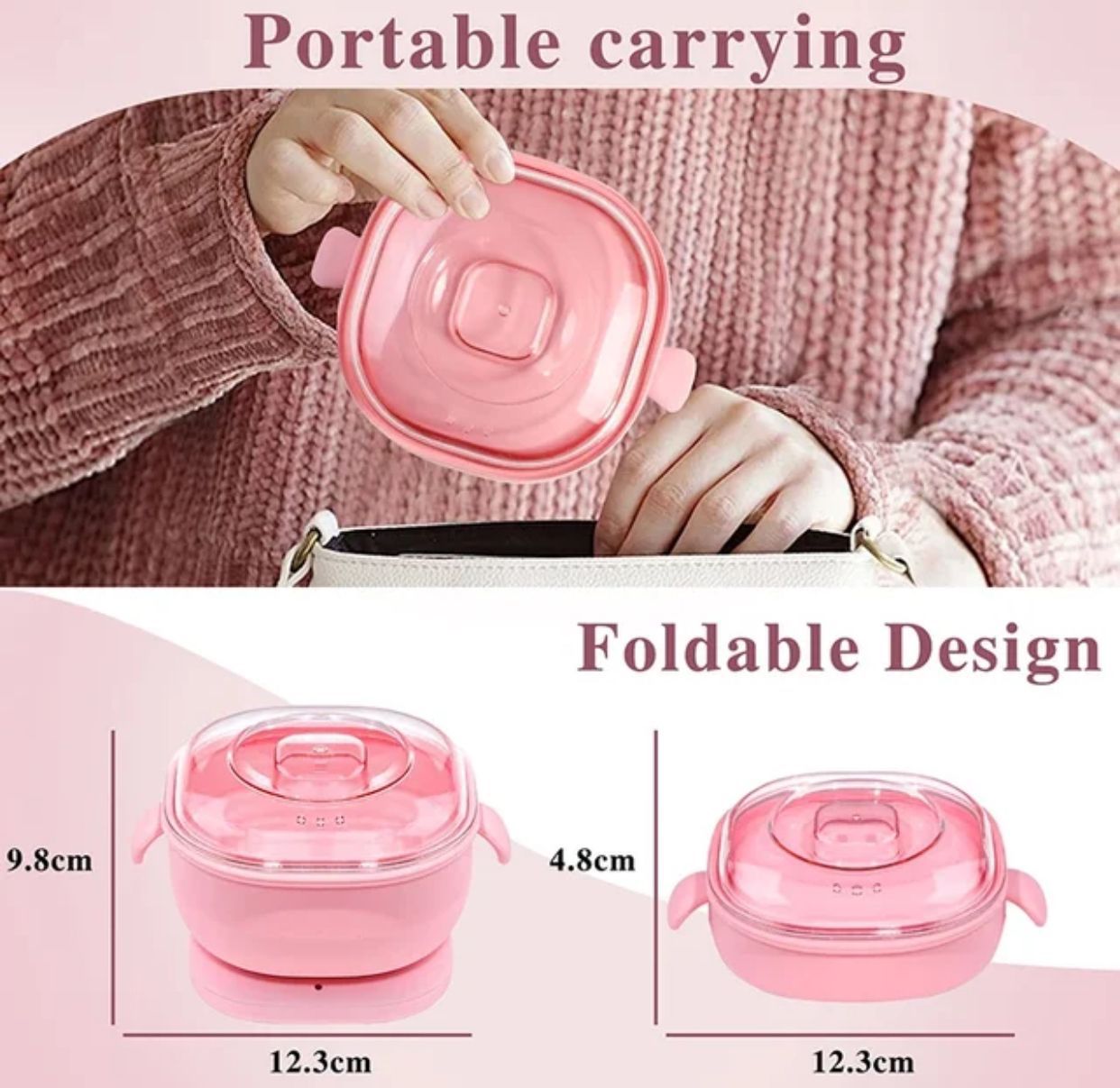 Portable Silicone Wax Bean Warmer, Hair Removal Wax Machine, Epilator Paraffin Wax Pot