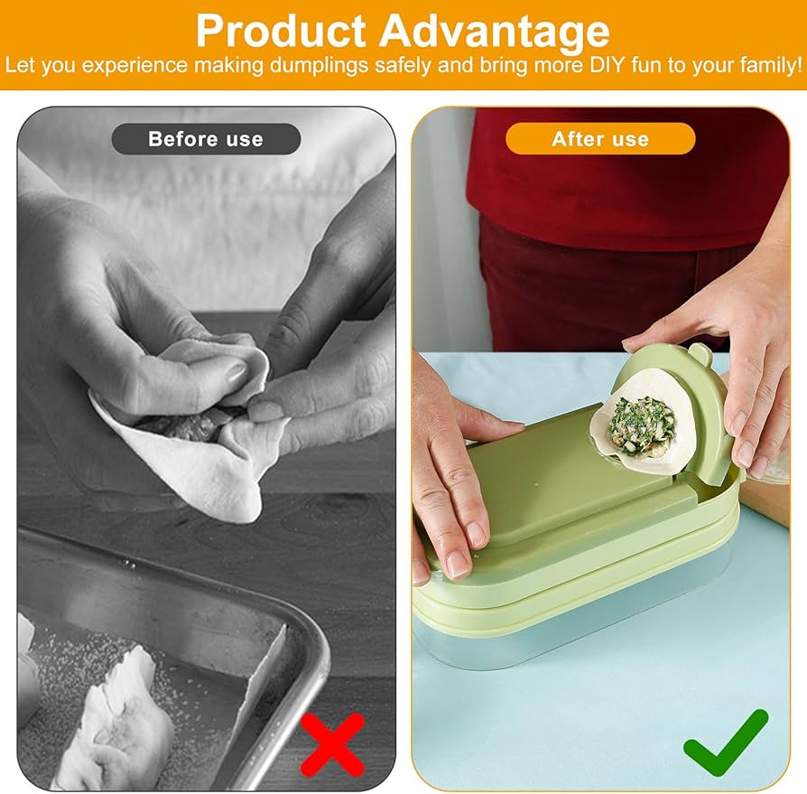 Multifunctional Dumpling Maker, Manual Dough Press Mold, Plastic Dumpling Storage Box