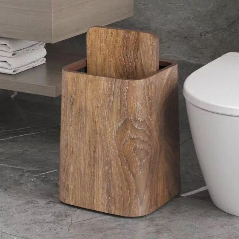 Durable Vintage Trash Can with a Flip Lid, Stylish Square Waste Bin, Stylish Compact Swing Top Bin