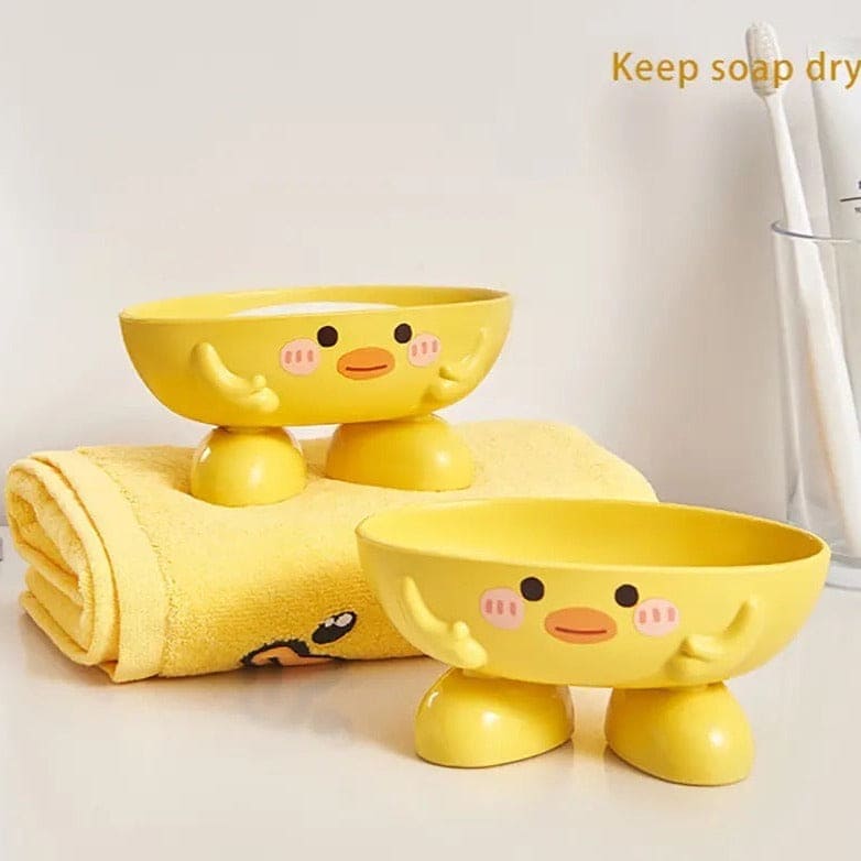 Eco Friendly Duck Soap Drain Box, Multifunctional Drain Soap And Sponge Holder, Cute Cartoon Oval Shaped Soap Dish