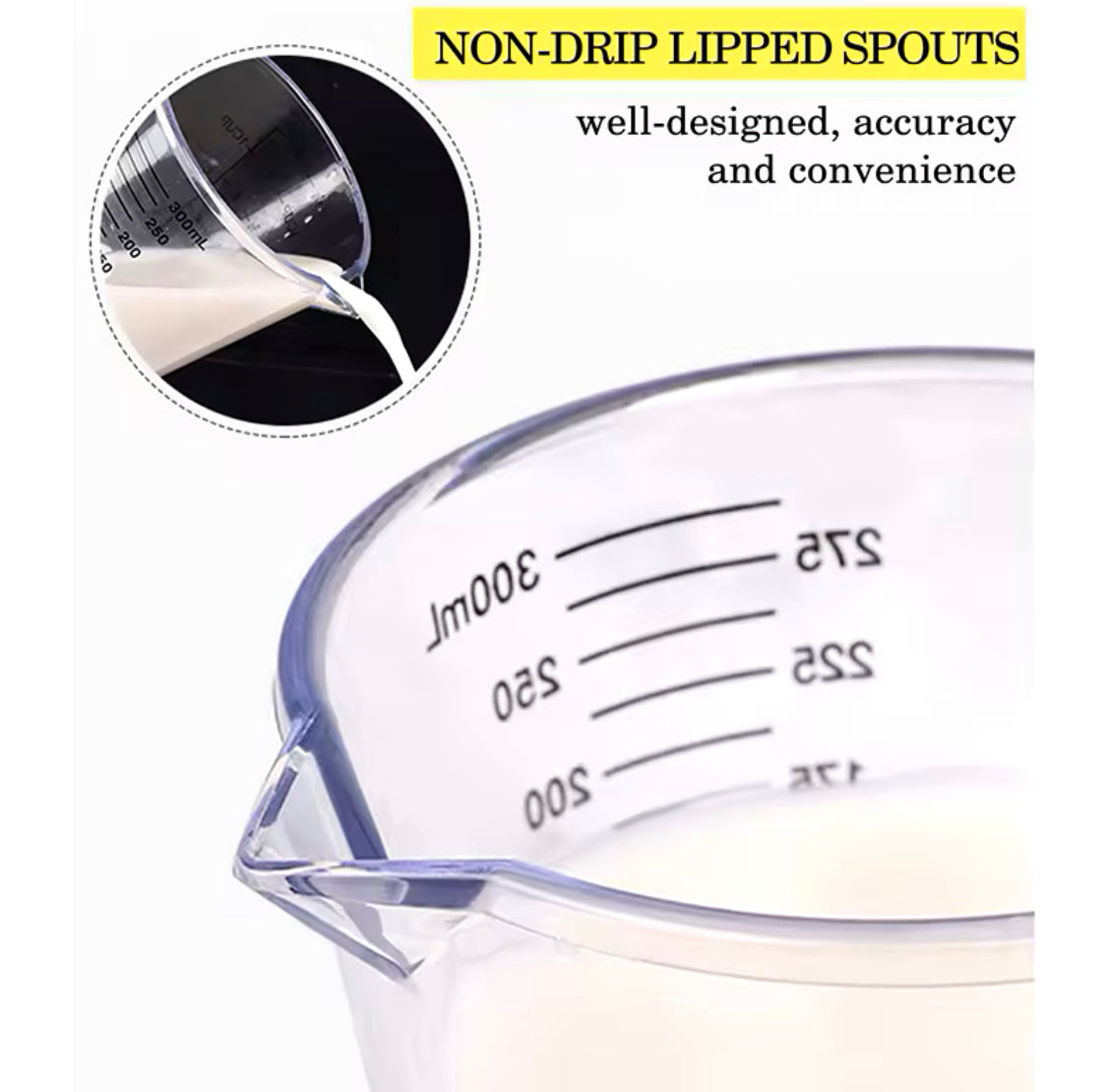 600ML Liquid Measuring Cup, Transparent Measuring Cup With Handle, Heat Resisting Plastic Water Scale Measuring Jar