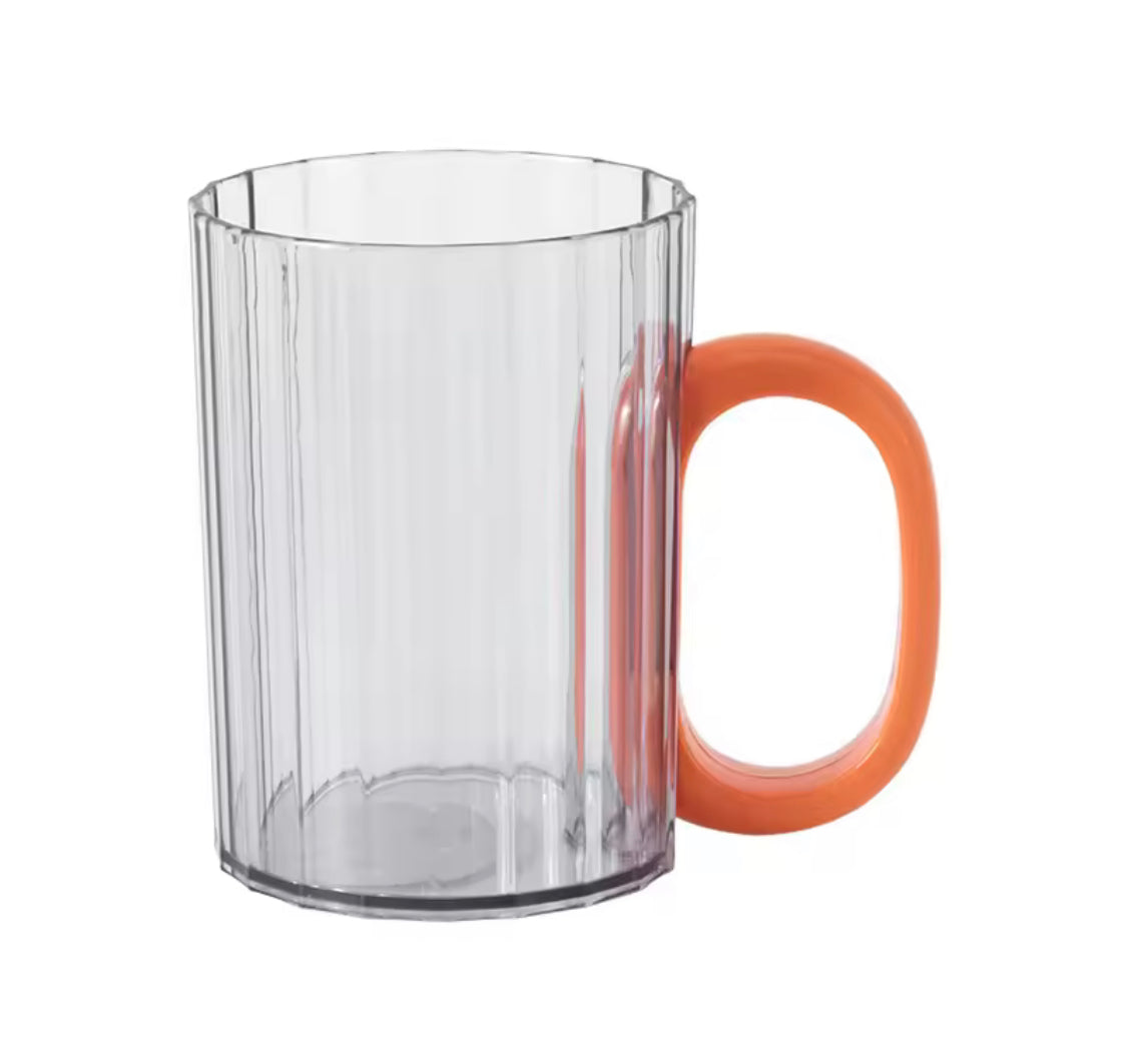Transparent Toothbrush Holder Cup with Handle, Multipurpose Vanity Organizer Cup, Nordic Transparent Bathroom Mug