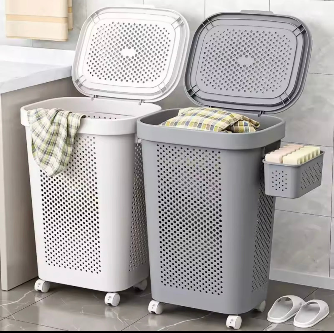 Dual Purpose Laundry And Toy Basket, Moveable Plastic Laundry Basket, Multipurpose Laundry And Storage Basket