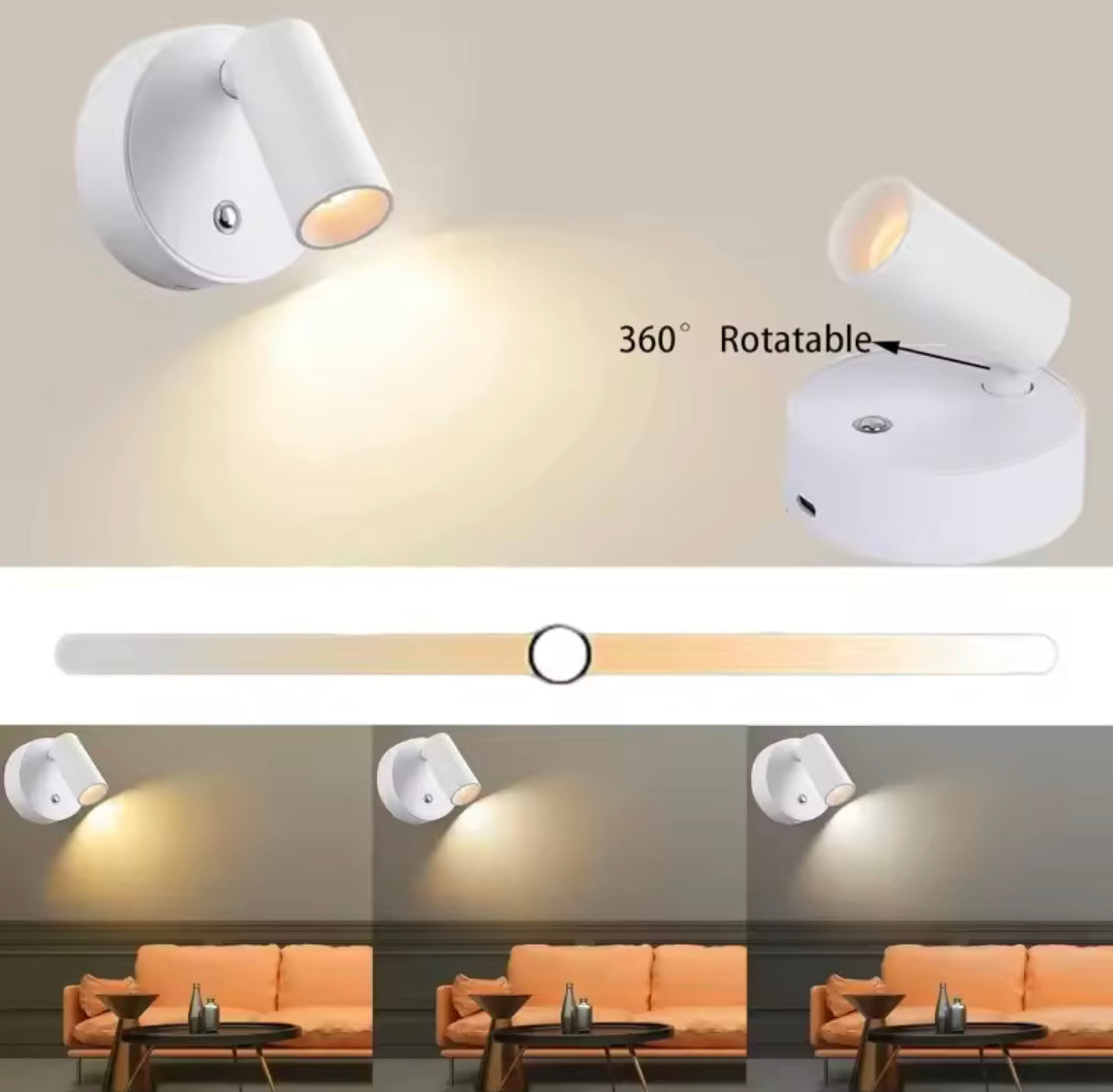 Adjustable LED Wall Sconce Light,Minimalist Cylinder Wall Light, Modern Round Base Wall Lamp