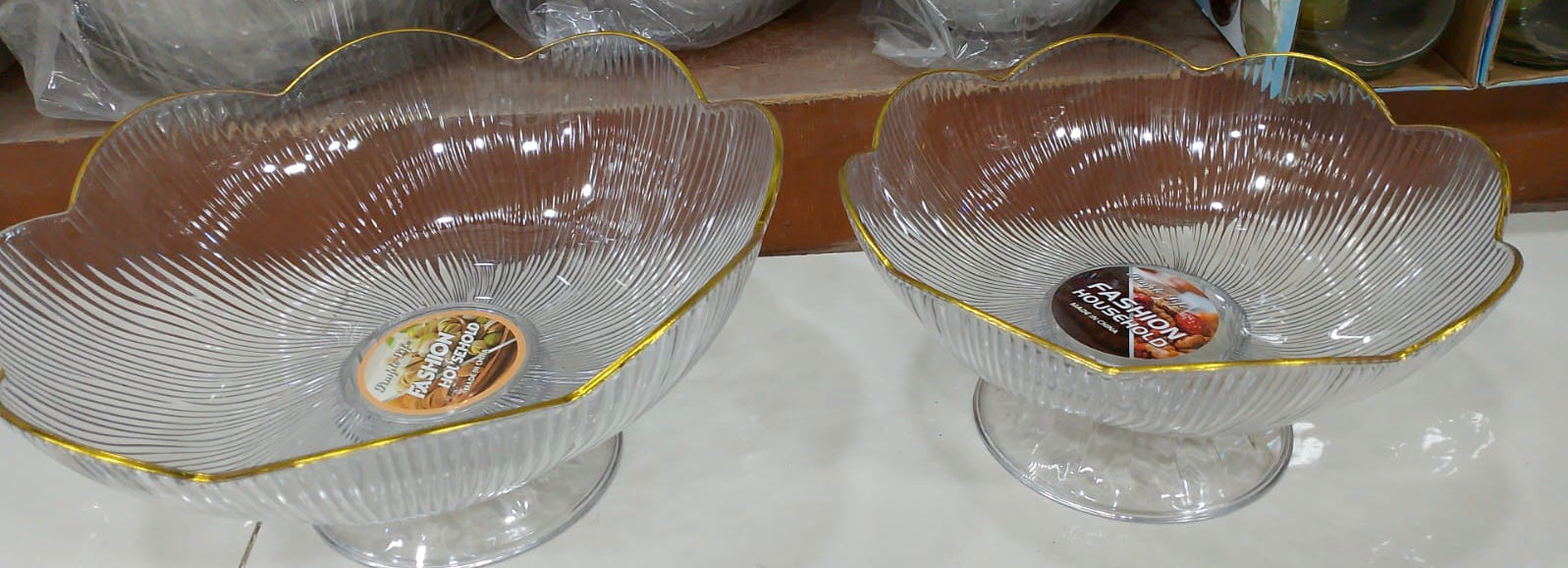 Modern Floral Salad Bowl With Base, Fruit Trifle Serving Dish, Luxury Lightweight Fruit Plate