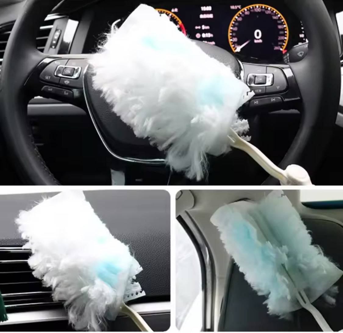 Dusting Brush With Disposable Electrostatic Absorbent, Disposable Dusters With Replace Heads Refills, Microfibre Duster Brush, Car Dust Brush