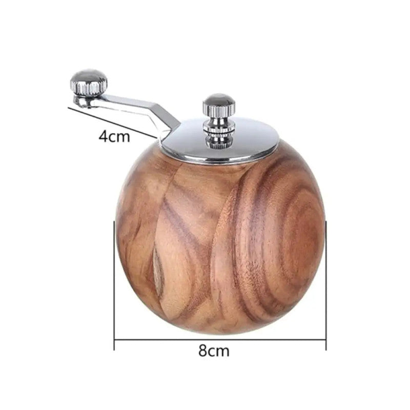Solid Wood Pepper Grinder, Mini Ceramic Salt And Pepper Mill, Hand Operated Wooden Spice Grinder