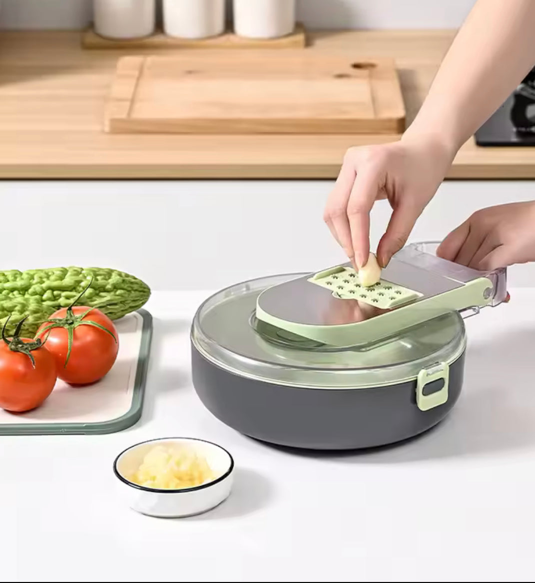 14 In 1 Vegetable Chopper,  Draining Vegetable Cutter With Stainless Steel Blades, Manual Hand Food Chopper, Kitchen Gadget