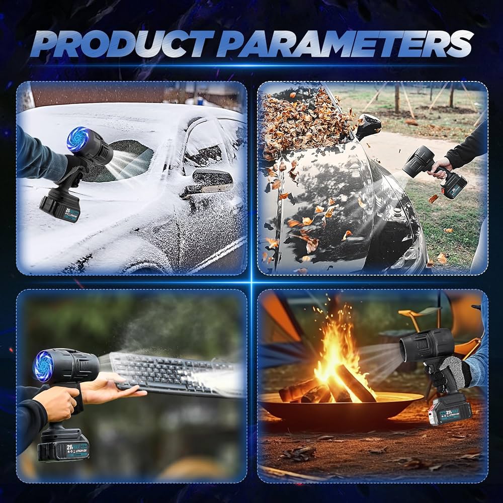 Rechargeable Cordless Blower with Battery, 48V Multi Purpose Cordless Blower, Adjustable Speed Turbo Jet Blower