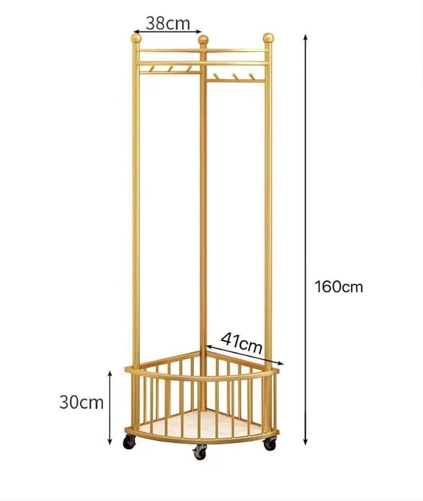 Corner Iron Coat Rack, Heavy Duty Corner Clothes Rack, Minimalistic Floor Iron Rack, Vintage Style Coat Rack