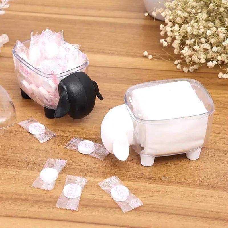 Acrylic Sheep Storage Box, Multifunctional Creative Storage Box, Dustproof Desktop Organizer, Cosmetic Cotton Storage Box, Cute Jewellery Organizer, Transparent Swab Storage Box, ABS Toothpick Organizer, Cotton Swabs Container