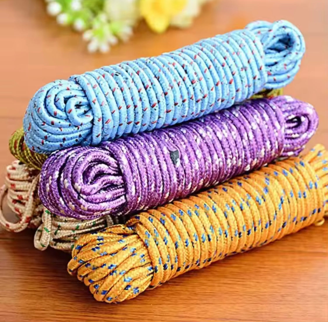 Pack Of 3 Thickened Clothes Drying Rope, Anti Slip Sturdy Rope, Outdoor Laundry Clothesline, Portable Travel Clothesline, Windproof Hanger Line Cord