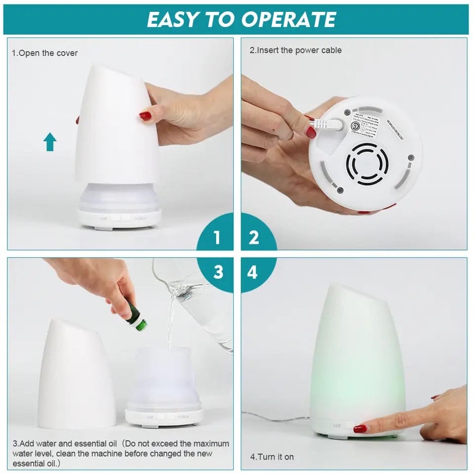 RGB Aroma Diffuser, Household Small Desktop Humidifier, Aroma Diffuser With Night Light, Quiet Air Freshener, Ultrasonic Cool Mist Maker Fogger