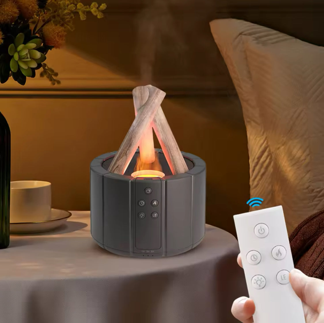 Bonfire Aromatherapy Essential  Diffuser, Ultrasonic Cool Mist Aroma Diffuser, Home Room Fragrance Air Purifier