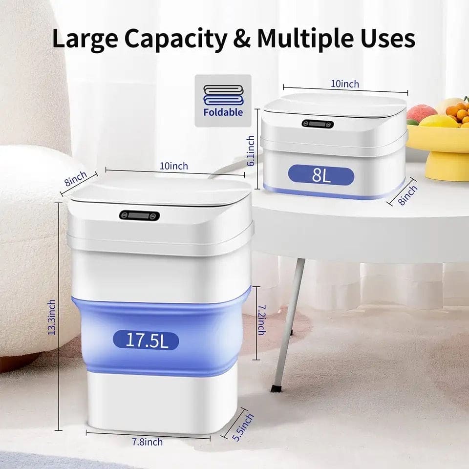 Smart Trash Can With Lid, Touchless Automatic Motion Sensor Trash Bin, Foldable Mini Trash Can, Collapsible Trash Bin, Creative  Household Bathroom Garbage Storage Box, Waste Bin Garbage Can