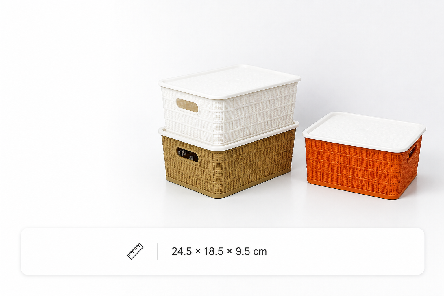 Stackable Storage Baskets With Lid, Plastic Storage Baskets Organizer, Desktop Closet Drawers Organizer