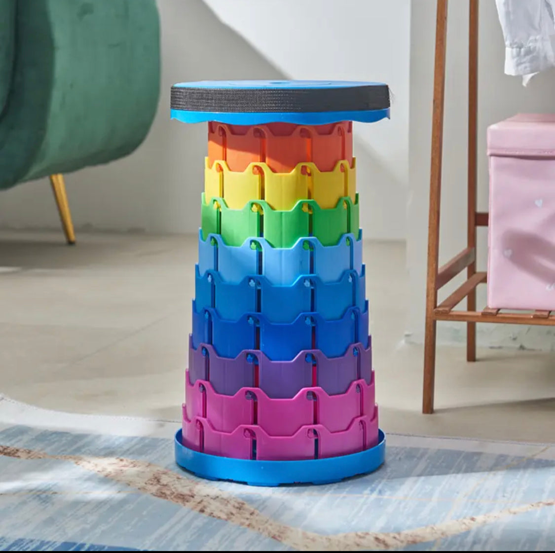 Telescopic Folding Plastic Stool, Outdoor Collapsible Stool, Plastic C ...