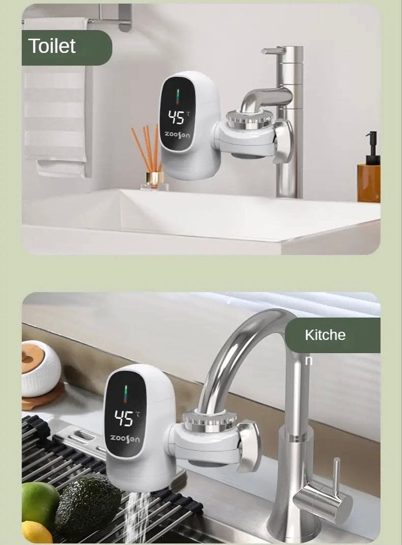 Electric Water Heater, Kitchen Tap Connector, Instant Cold Hot Water Faucet Adapter, Faucet Digital Display Water Heater, Digital Display Heating Tap, Water Heater for Bathroom Kitchen Faucet