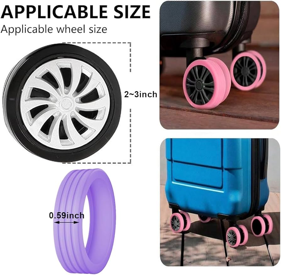 4 Pcs Luggage Wheels Protector, Silicone Luggage Wheels Cover, Anti Noise Luggage Wheels Protector, Anti Scratch Luggage Wheel Covers