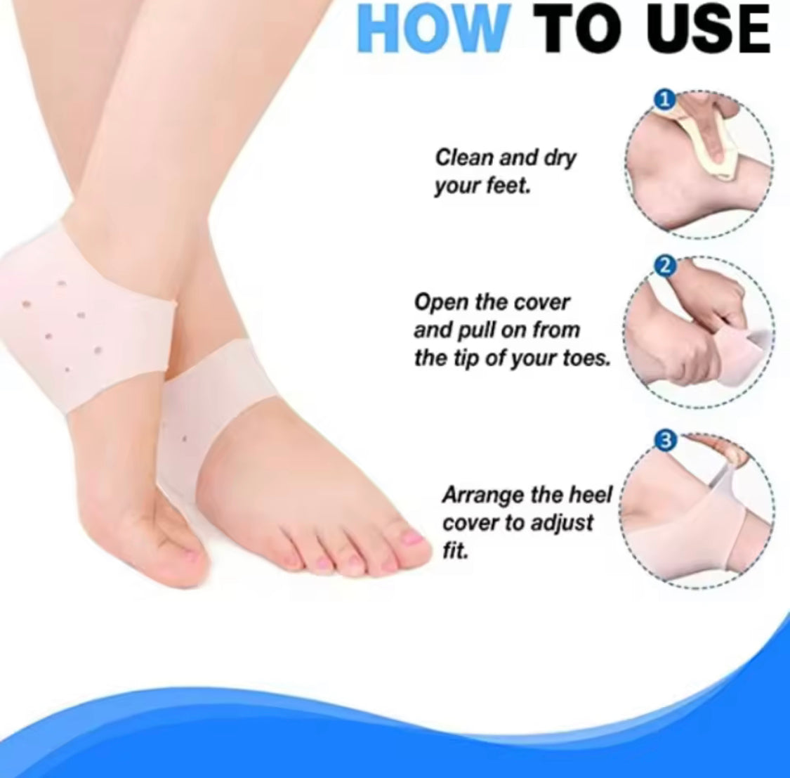 Silicone Gel Moisturising Insoles, Anti cracking Heel Protector, Pain Relief Heel Shoe Accessories, Unisex Orthopedic Arch Support Heel Cushion