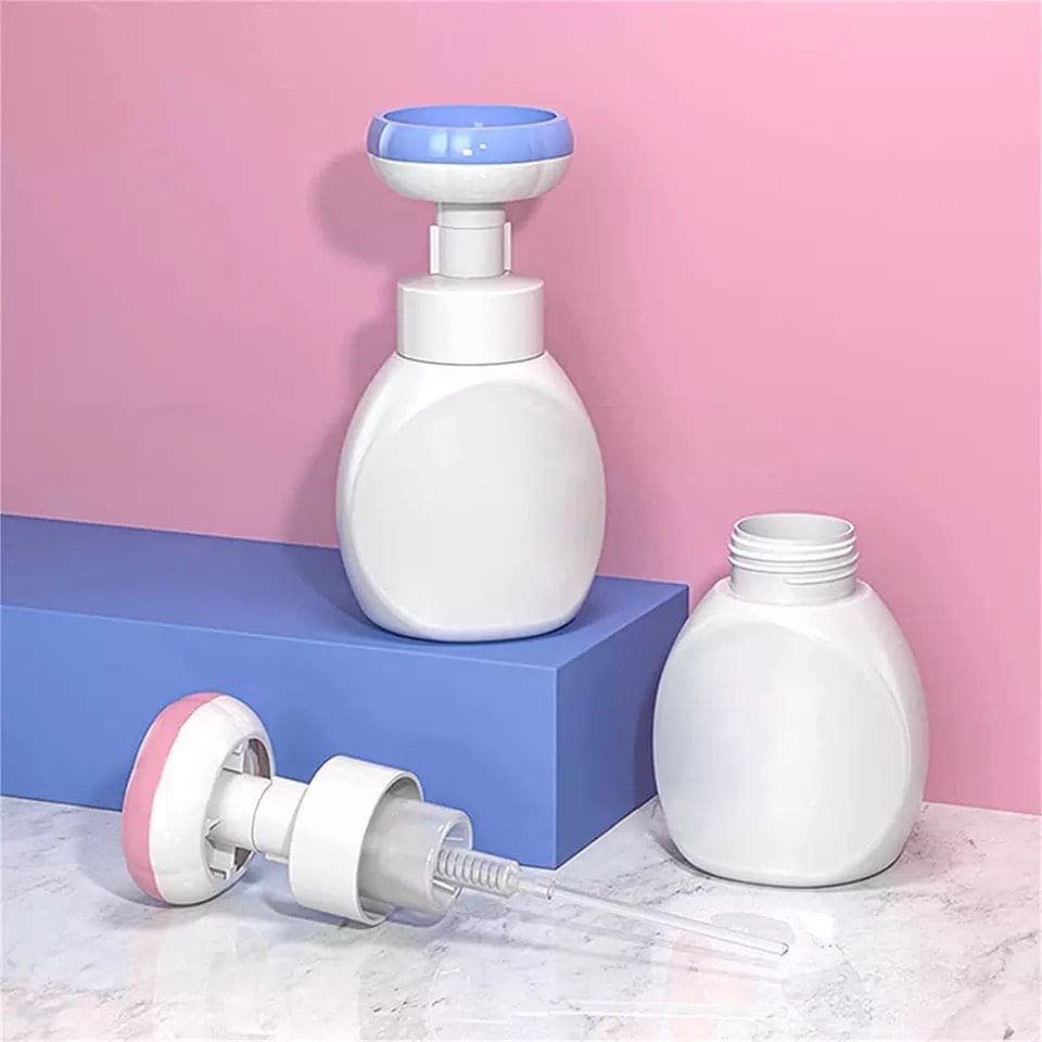 Children Soap Dispenser, Flower Shaped Foam Dispenser, Flower Stamp Foaming Hand Dispenser For Kids, Pump Container Foaming Bottle Liquid, tamp Hand Soap for Kitchen Bathroom, Petal Mousse Foam Hand Soap