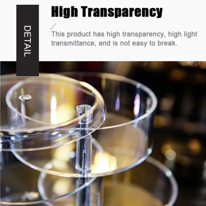 Acrylic Transparent Rotating Jewellery Box, 5 Layers Round Shape Jewellery Organizer, Multilayer Rotating Jewelry Box,
