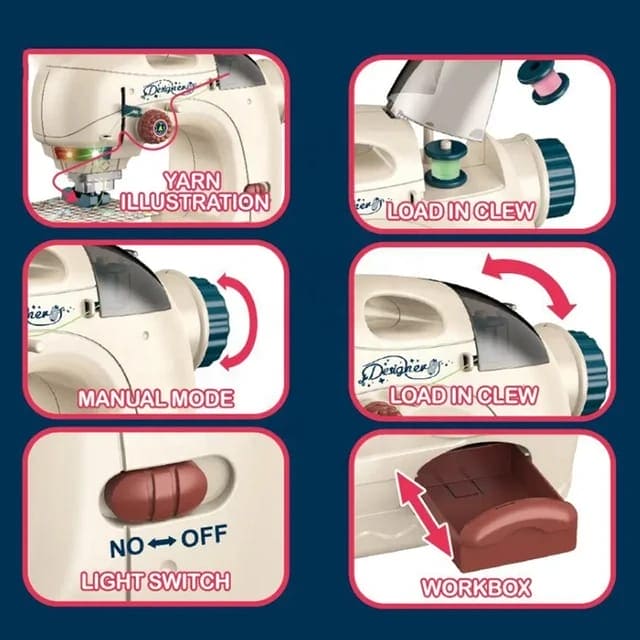 Mini Stitching Machine For Kids, Cute Sewing Appliance Toy, Mini Electrical Sewing Machine Toy, Handheld Sewing Desktop Machine, Universal Mini Portable Household Sewing Device