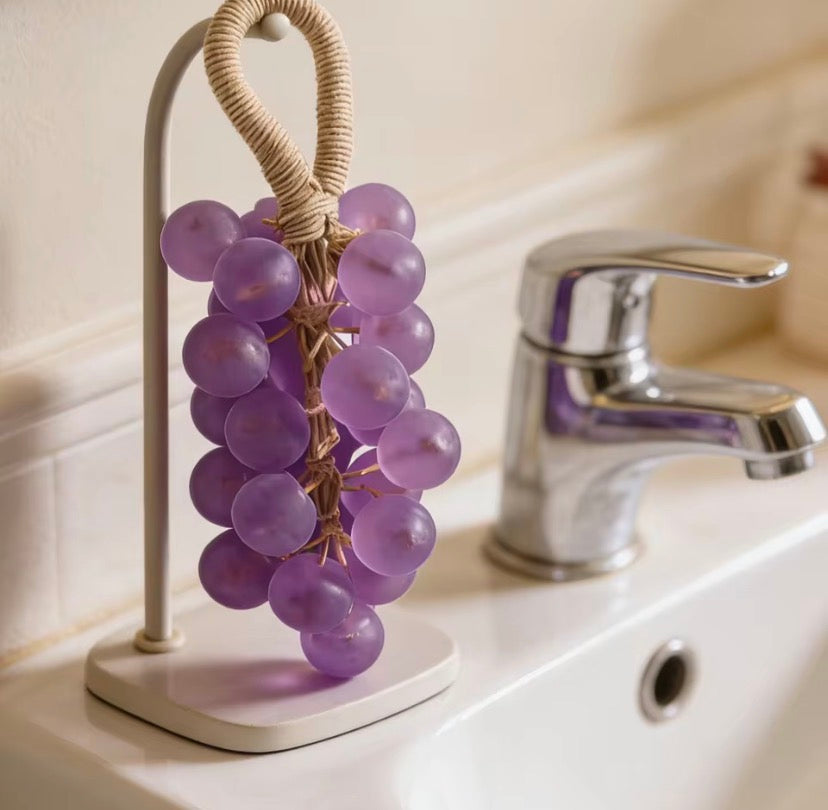 Cute Grape Shaped Hanging Bath Soap, 2 In 1 Hanging Grape Shape Soap With Air Freshener, Grape Scented Hanging Soap, Hanging Grape Freshness Soap