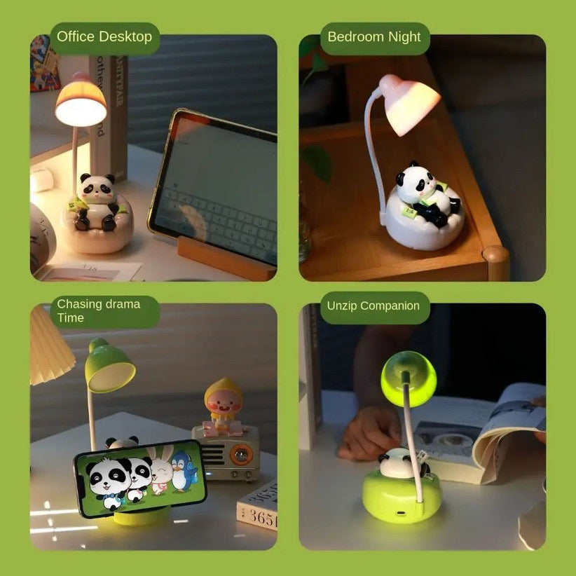 Cute Panda LED Desk Lamp with Phone Holder, Adorable Panda Reading Lamp, Adjustable Desk Lamp, Kids Study And Reading Table Light