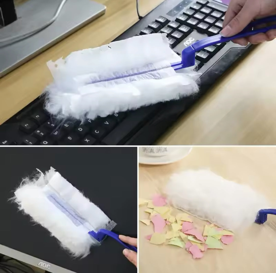 Dusting Brush With Disposable Electrostatic Absorbent, Disposable Dusters With Replace Heads Refills, Microfibre Duster Brush, Car Dust Brush