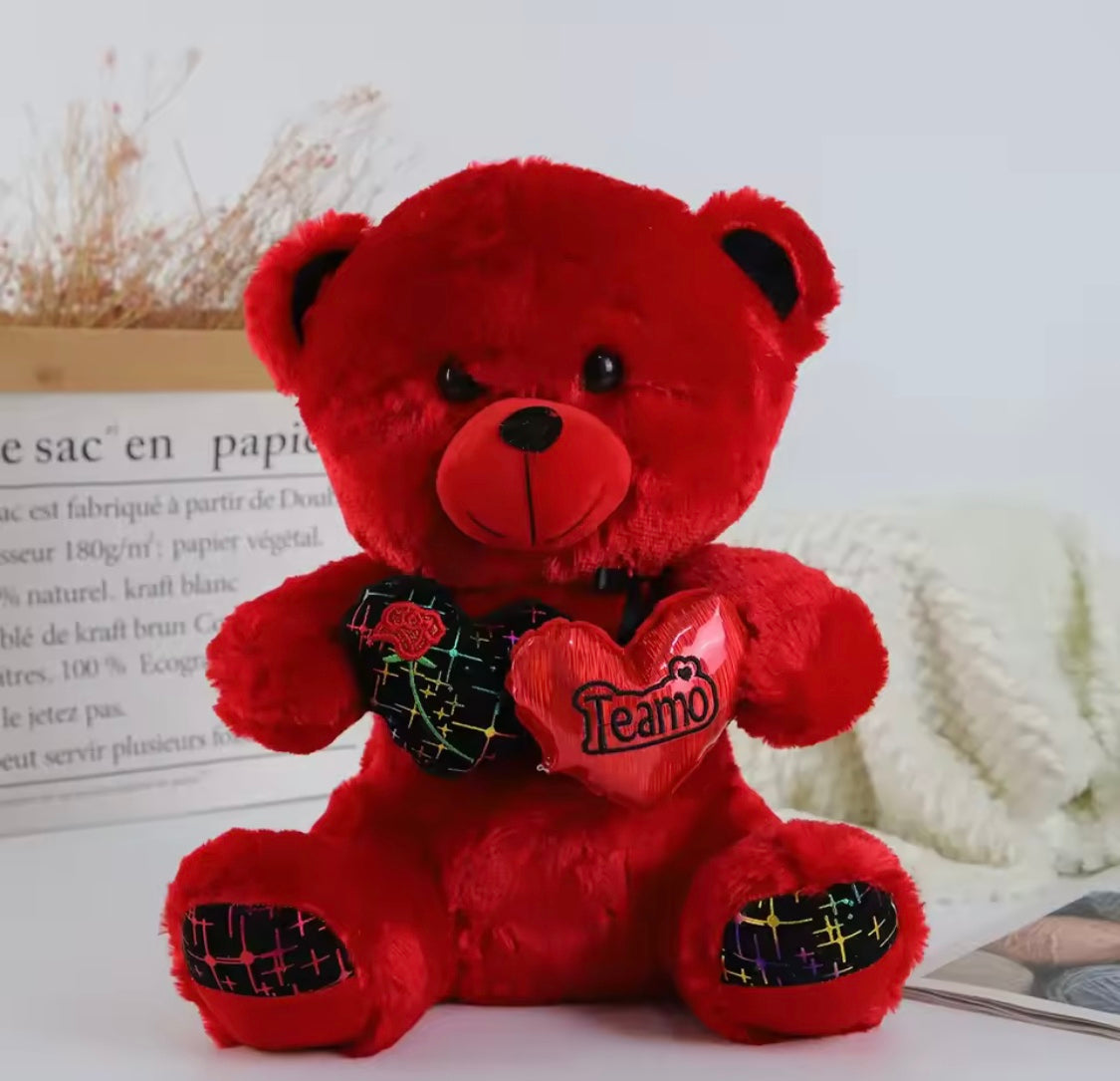 New Heart Shape Teddy Bear, Children Cute Teddy Bear Toy, Red Love Teddy Bear Plush Toy