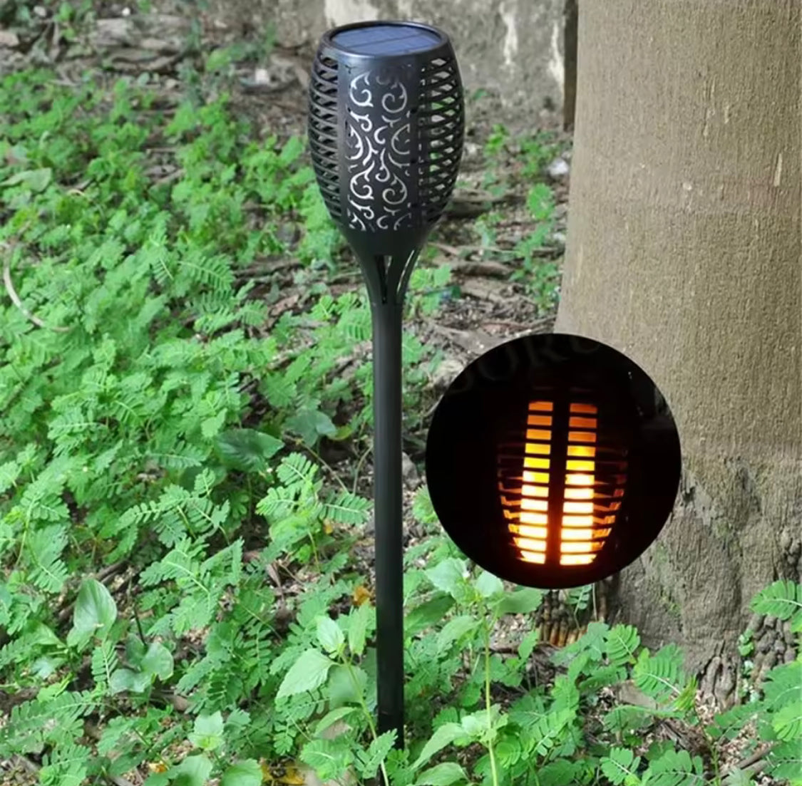 Outdoor Garden Solar Flickering Flame Light, Garden Yard Lamp, LED Garden Torch Lights