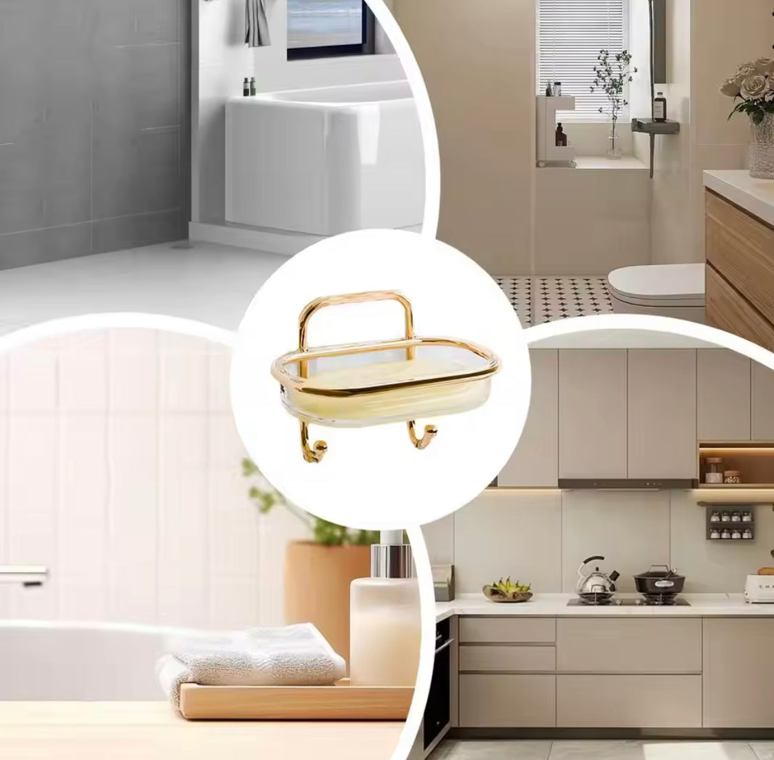 Easy Drainage Soap Dish, Wall Adhesive Soap Dish, Luxury Bathroom Design Soap Tray