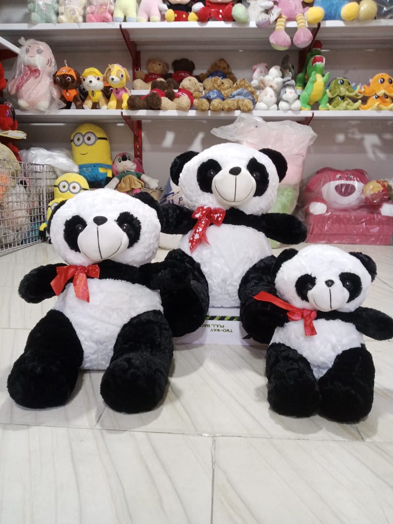 Cute Panda Bear, Bow-Knot Plush Toys, Black And White Panda Stuffed Toys, Kids Animal Plush Toys