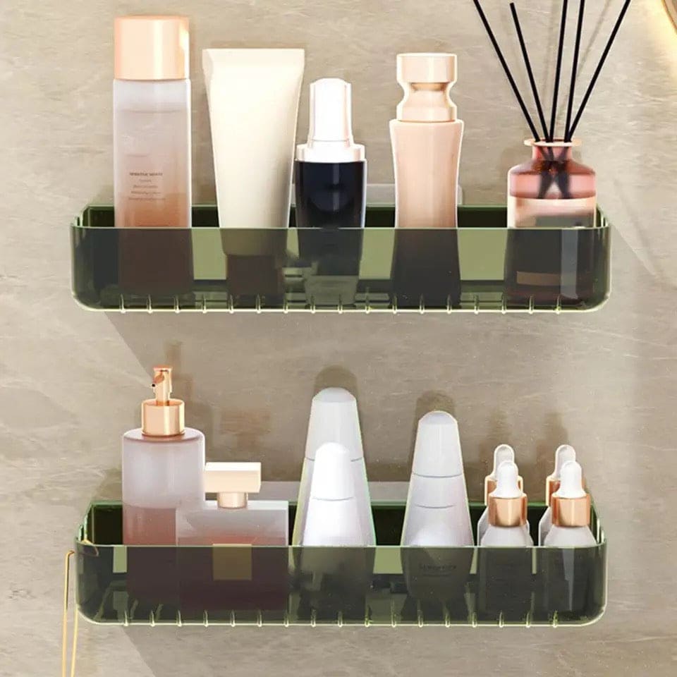 Letter Print Bathroom Storage Shelf, Wall-mounted Seasoning Keep Neat, Acrylic Sundries Storage Rack, Practical Anti-crack Storage Rack, Multifunctional Transparent Dorm Cosmetic Storage Rack, Multipurpose Countertop Basket, Bathroom Kitchen Storage Rack