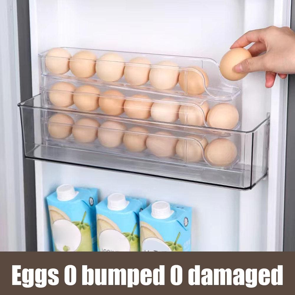 Telescopic Egg Slide Tray, Egg storage Container, Stackable Egg Tray, Safe Sliding Egg Box, Durable Egg Storage Box, Anti Slip Large Capacity Egg Holder, Kitchen Countertop Fresh Egg Storage Container