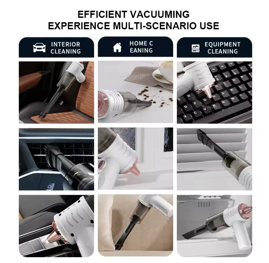 2 In 1 Car Vacuum Cleaner With Handle, Rechargeable Car Vacuum Cleaner, Wireless Car Vacuum Cleaner