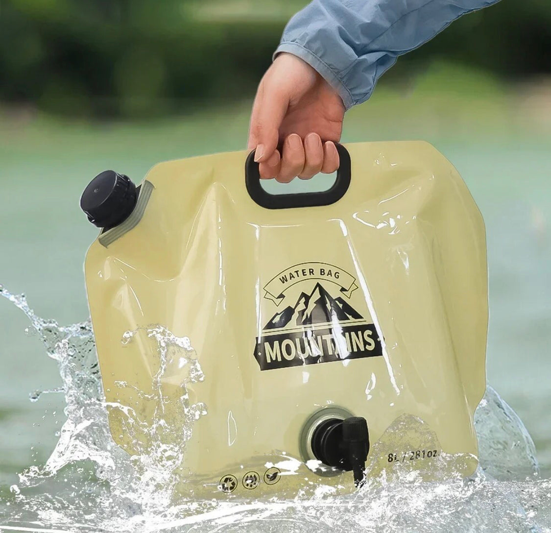 Foldable Water Bag With Faucet, Outdoor Camping Water Storage Pouch, Portable Water Container With Tap