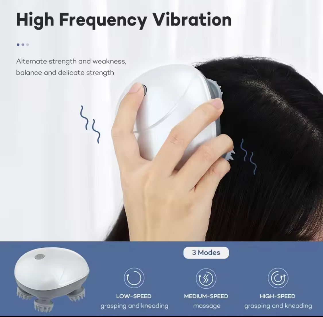Electric Smart Scalp Massager, Portable Head Massager, Automatic Rotate Massager, Portable Silicon Head Relaxing Device, Handheld Head Scratcher