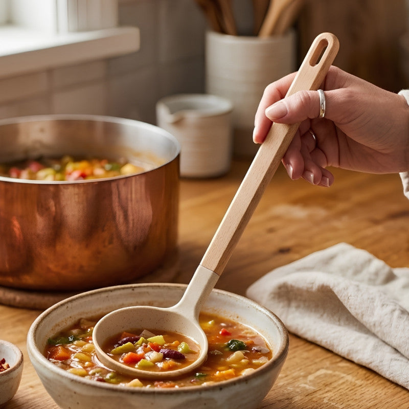 Non Stick Spoon With Wooden Handle, Multifunctional Soup Spoon, Kitchen Table wear Accessories