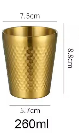 Stainless Steel Hammered Texture Glass, Double Wall Bevarage Glass, Drinkware Party Glass