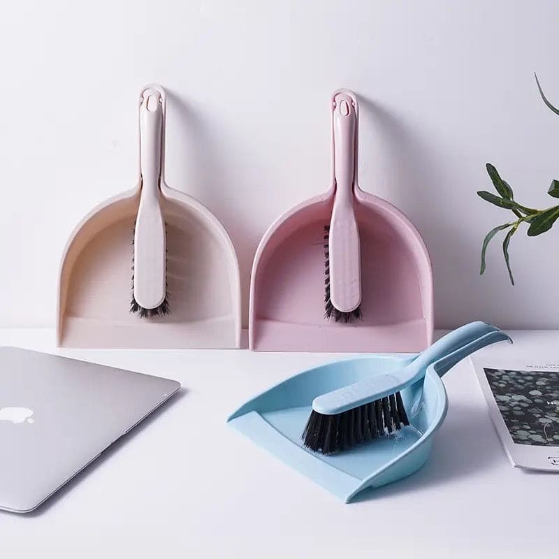 Mini Cleaning Brusper, Small Broom Dustpans Set, Desktop Sweep Desk Broom and Dustpan Set, Home School Office Clean Tool, Dust Removal Soft Bristle Brush with Dustpan, Mini Handy Dust Cleaning Sweeping Brush, Floor Dust Collector