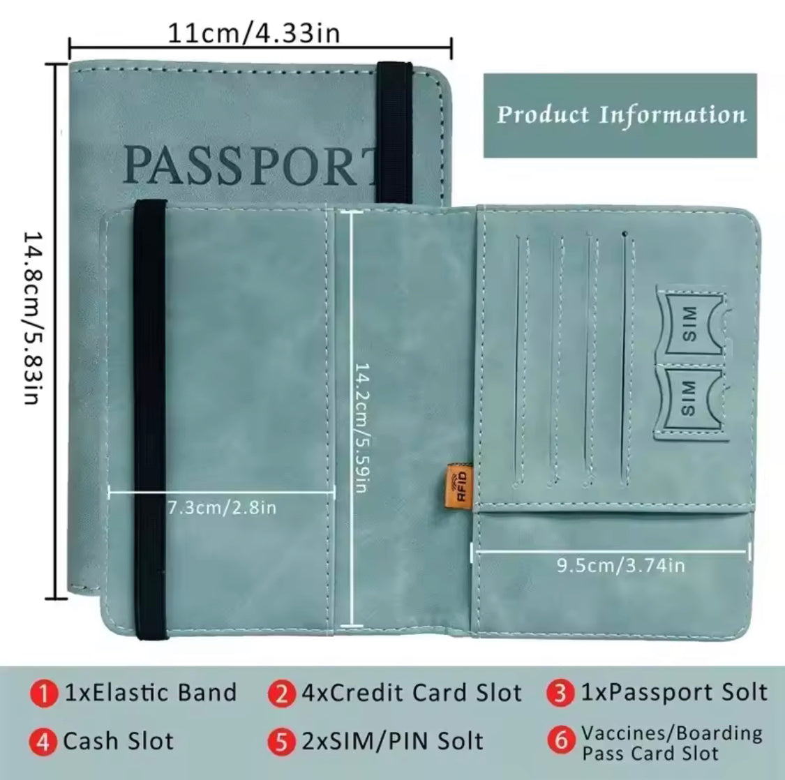 Vintage Style Passport Cover, Multifunction PU Leather Business Card Wallet, Travel Essential Cards Holder