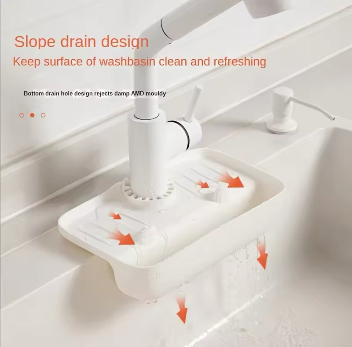 Silicone Sink Drain Faucet Rack, Non Slip Countertop Kitchen sponge rag, Soap Draining Rack