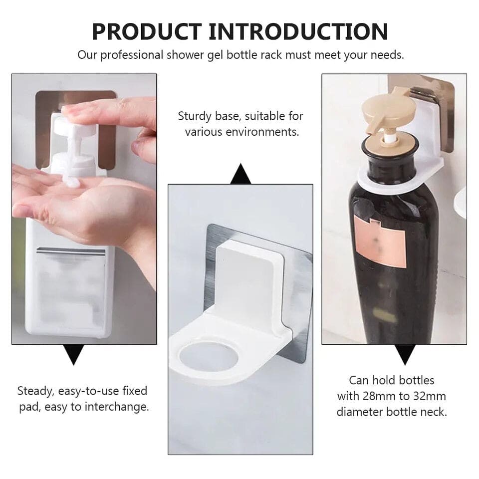 Set of Shampoo Hook, Multi Use Storage Hook, Self Adhesive Home Storage Hook, Multifunction Bottle Hanger, Wall Mounted Rack Hook, Bathroom Shower Gel Hook, Kitchen Liquid Soap Holder Rack