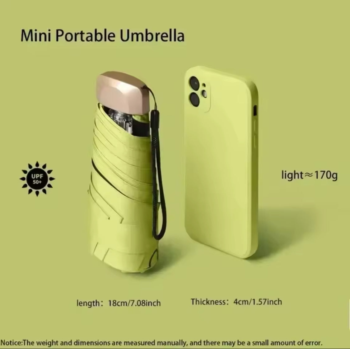 Outdoor Mini Umbrella, Folding Five-fold Sunshade Umbrella, Small Pocket Rain Umbrella