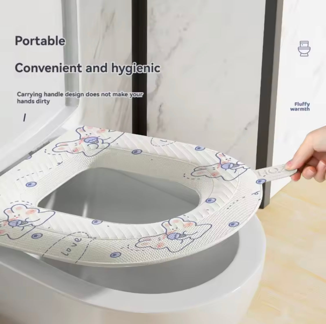 Comfortable Waterproof Toilet Seat Mat, Reusable Non-Slip Toilet Seat Cover, Washable Toilet Seat Cover