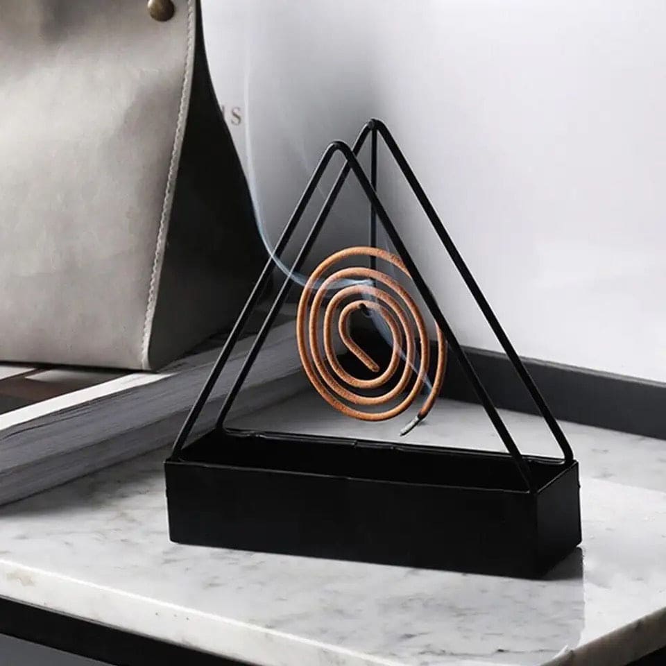 Mosquito Coil Holder – Triangular Iron Incense Frame For Home, Salon, SPA & Meditation Rooms